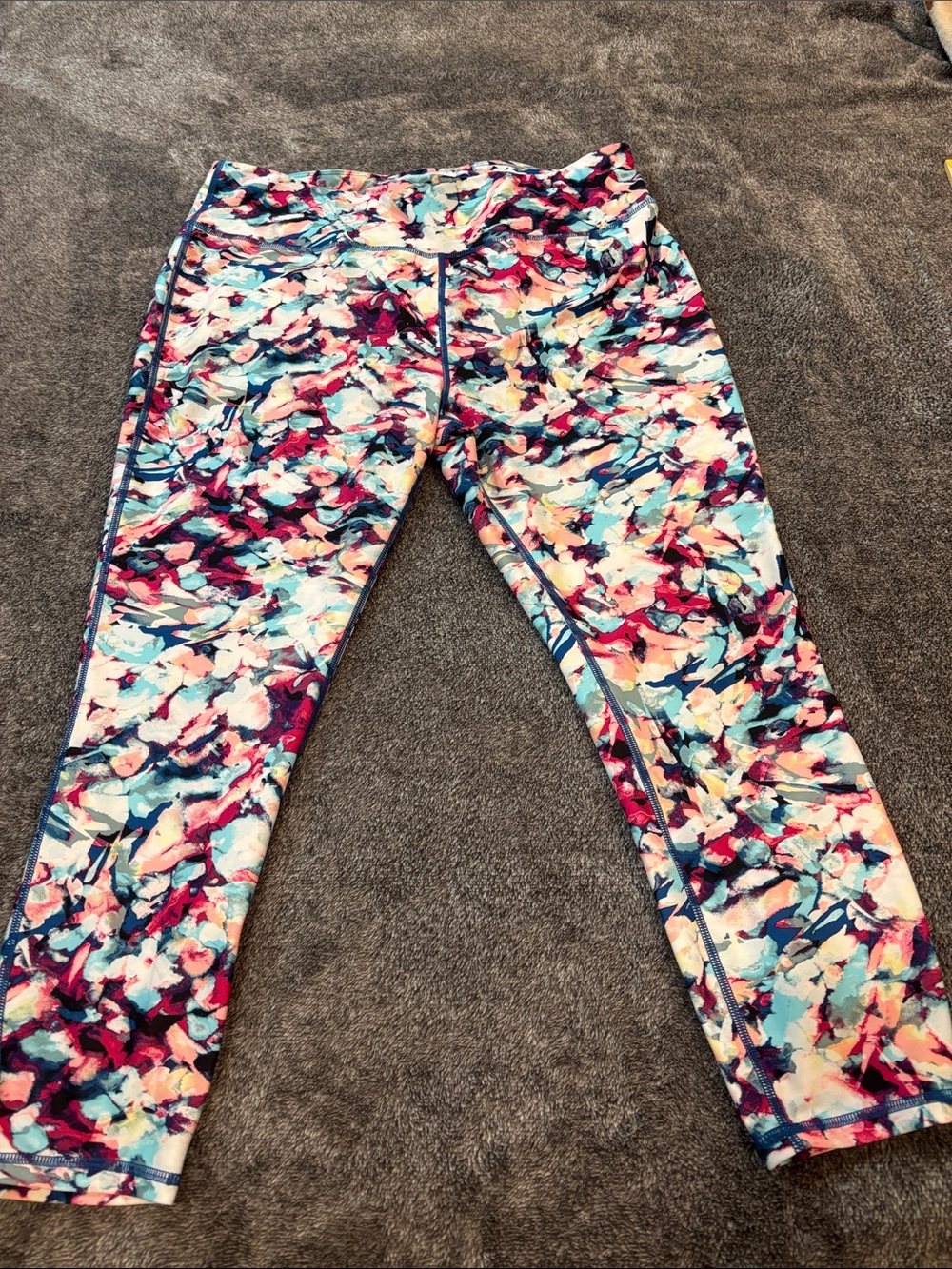 Avia Multicolor Abstract Leggings in Teal, Pink & Navy
